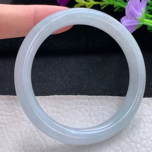 缅甸翡翠手镯冰润白月光美人镯玉镯叮当镯 8.5圆条镯 xx实拍56