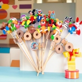 木偶手摇鼓开心木制木头人摇摇鼓地摊庙会手工制作幼儿园玩具