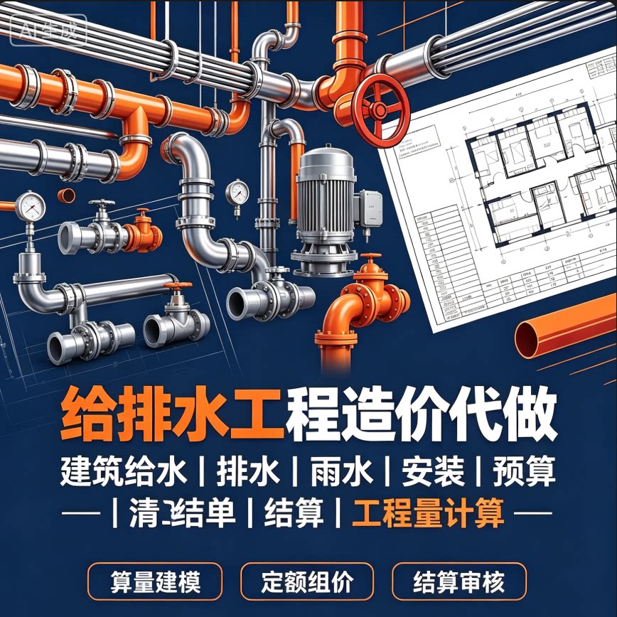 给排水工程造价代做 建筑给水排水雨水 安装预算清单结算