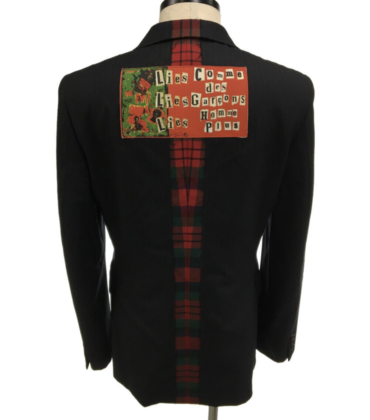 COMME des GARCONS hommeplus 拼接红格羊毛西装