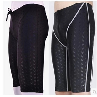 潮 有5XL速干平角中腿游泳裤 NSA拼接二代鲨鱼皮 专业五分泳裤