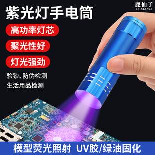 鹿仙子uv固化紫光灯玉石翡翠鉴别验钞防伪专用395mm手电筒荧光灯