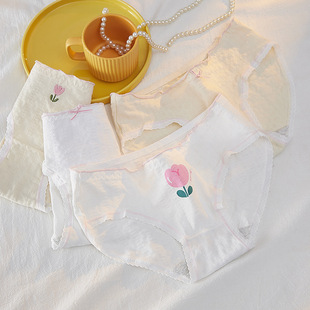 抗菌中腰三角短裤 女士纯棉裆5A全裤 郁金香A类婴儿棉少女内裤 新款