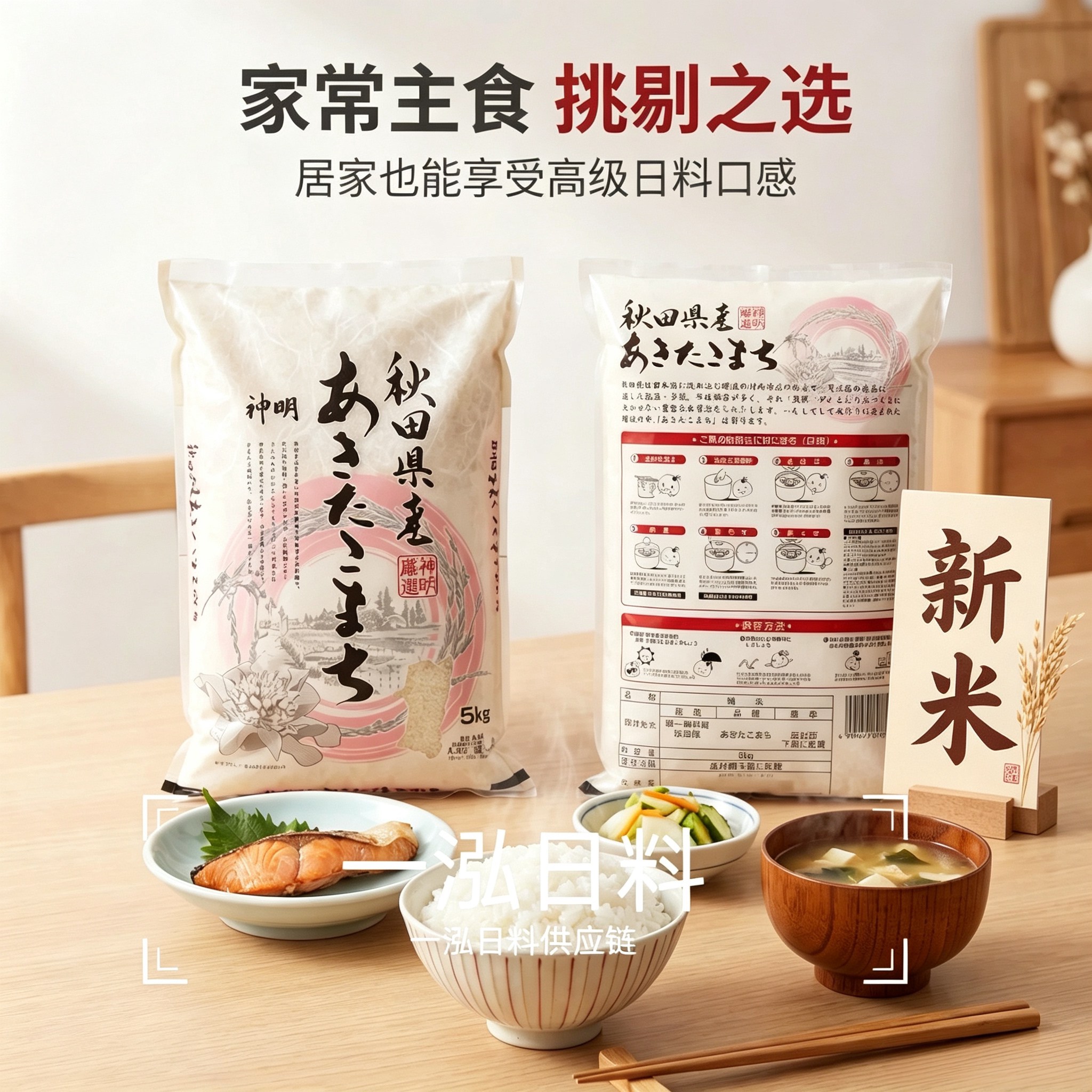 日本秋田新泻家庭5kg越光米寿司米香米料理店寿司专用米（新米）