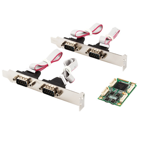 MINI PCI-E转4口RS422/485串口卡mini ITX扩展 9针COM接口扩展卡
