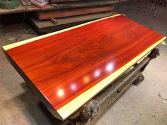 尺寸：160-70-8非洲红花梨大板实木原木茶桌茶台茶板现货办公桌