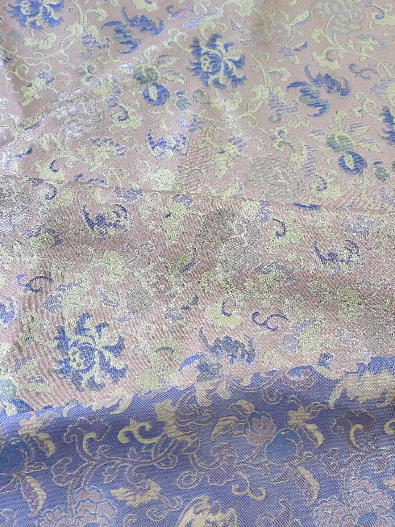 真丝交织织锦缎提花面料国风旗袍汉服马甲布料爆款裙子连衣裙春夏