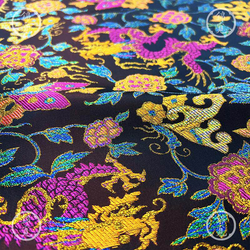 翔龙提花面料锦缎连衣裙新中式服装装饰布改良旗袍汉服龙纹阿布