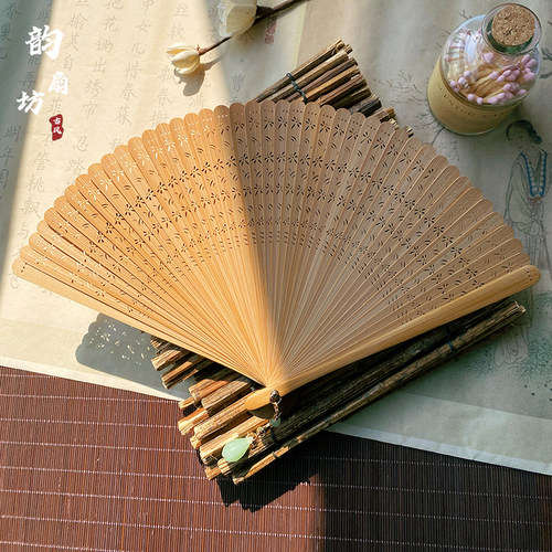 5寸迷你古风全竹随身小扇子