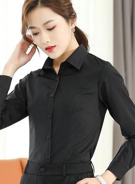 Formal Dress Women Shirt Long Sleeve Blouse New Black Shirt