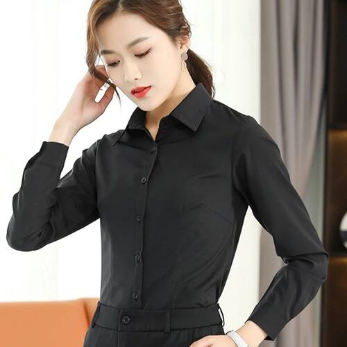 Formal Dress Women Shirt Long Sleeve Blouse New Black Shirt