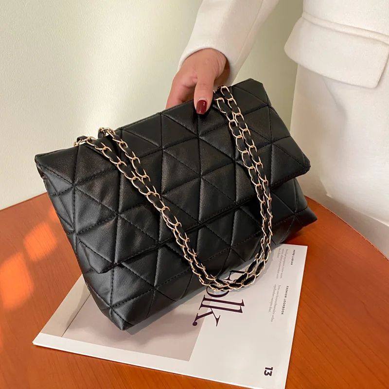 Fashion Embroidery Plaid Crossbody Bags, Casual Chain Should