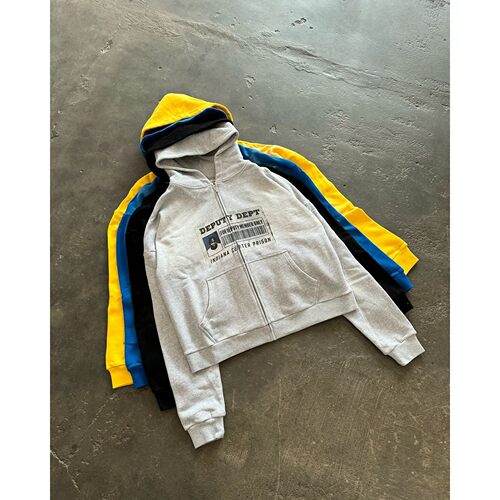 Y2K Harajuku American Retro Pattern Printed Zip Up Hoodie Me