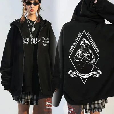 Vintage Forward Observations Group Zip Up Hoodies Mens Cloth