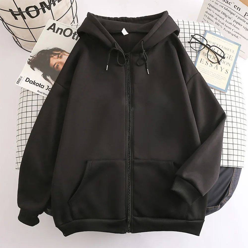 Men's Zip Up Hoodies Casual Zipper Jacket Coats Women Fleece图片