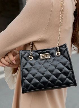 Hot Selling New Solid Color Prismatic Plaid Women Shoulder B