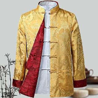 Men Chinese Dragon Shirt Kung Fu Coats China New Year Tang S