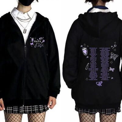 Vintage Sour Guts Vampire Zipper Hoodies Men Women Fashion G