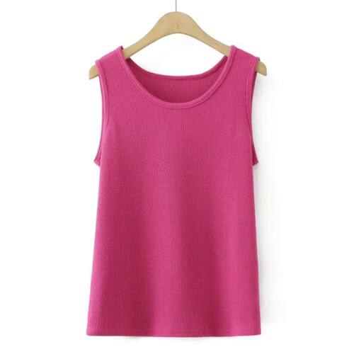 4XL Plus Size Basic Tank Top Women Spring Summer Waffle O-Ne