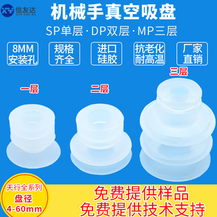 信友达大头真空硅胶吸盘一层二层三层SP MP气动工业强力吸嘴