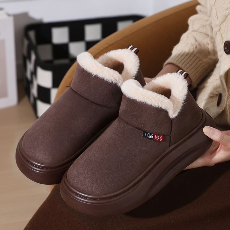 厚底棉鞋女冬季保暖全包跟棉拖鞋加绒家居厚底防滑带后跟防滑外穿