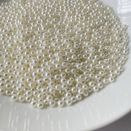 2mm3mm4mm5mm小米珠仿珍珠米色圆形diy手工散珠