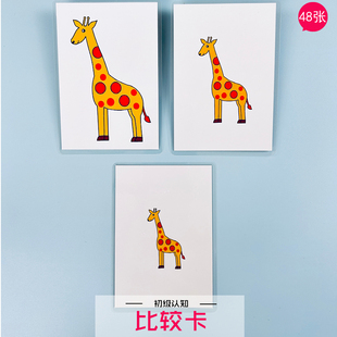 大小高矮长短比较卡片儿童早教认知益智自闭症孤独症儿童康复训练
