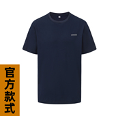 藏青色工服 工作服圆领丝光棉T恤HONOR店夏季 新款 荣耀体验店短袖
