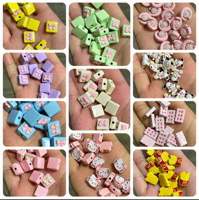 【合金】甜筒kitty花栏蝴蝶结薯条饼干sp蜂蜜罐DIY手机包链配饰