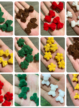 秋冬植绒mini暴力熊圣诞色经典豹纹insDIY手机包链钥匙扣配饰