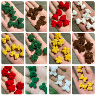 秋冬植绒mini暴力熊圣诞色经典 豹纹insDIY手机包链钥匙扣配饰