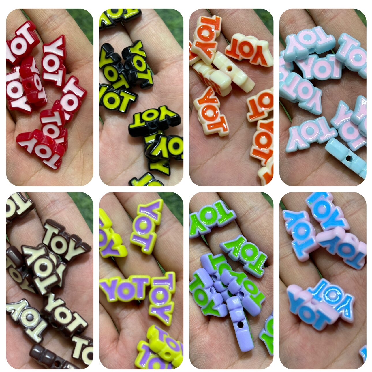 透实玩具总动员TOY字牌通孔百搭卡通可爱串珠DIY手包链钥匙扣配饰