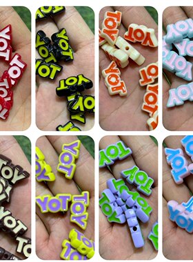 透实玩具总动员TOY字牌通孔百搭卡通可爱串珠DIY手包链钥匙扣配饰