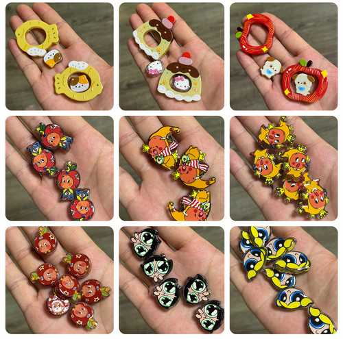 透色异形印花【1】小新咖啡系列迪士尼珠DIY手机包链配饰