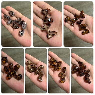 K20豹纹咖灰色系秋冬款圆珠通孔方块高亮百搭DIY手包链发钥匙配饰