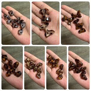豹纹】咖灰色系秋冬款圆珠通孔方块高亮百搭DIY手包链发钥匙配饰
