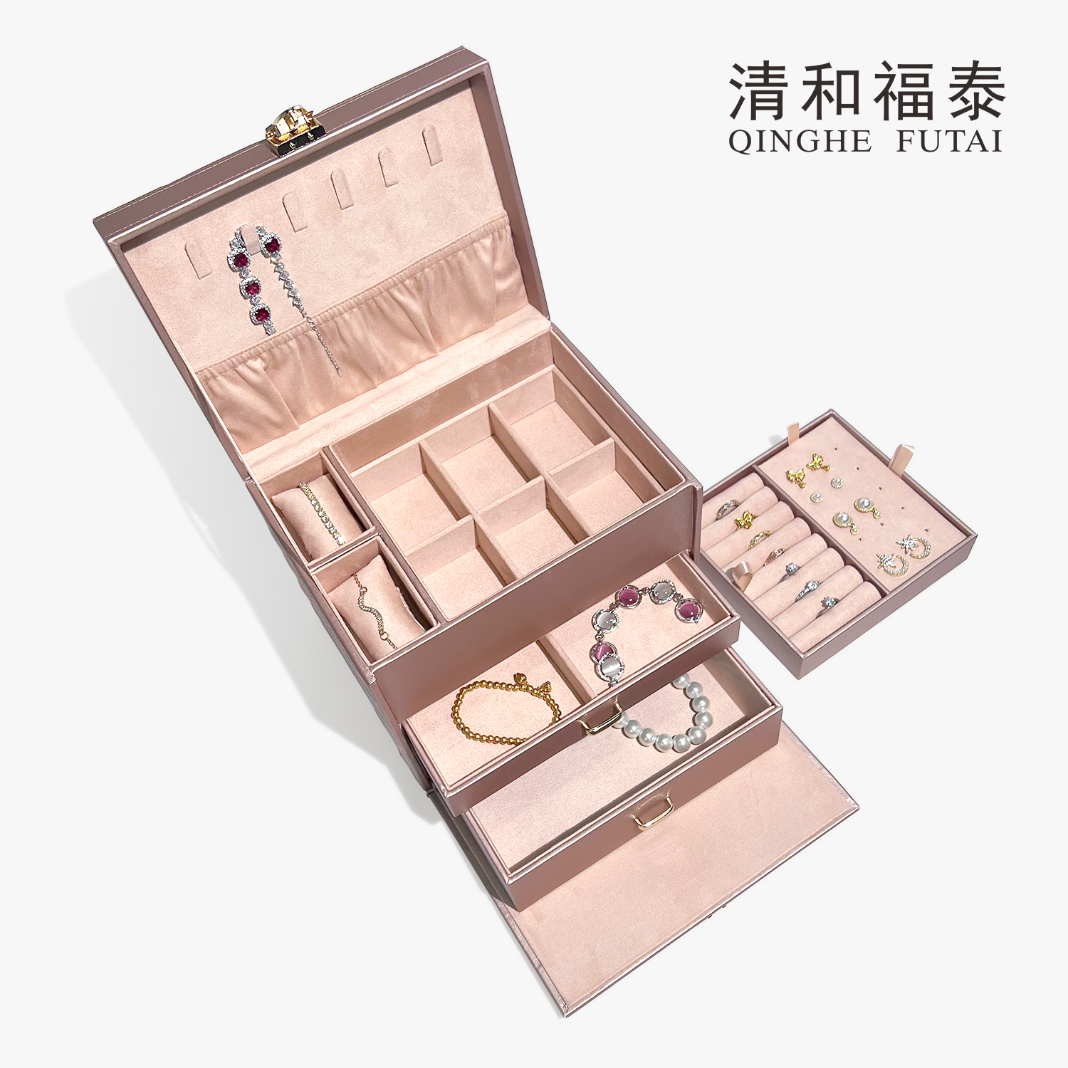 高档精致多层首饰盒大容量