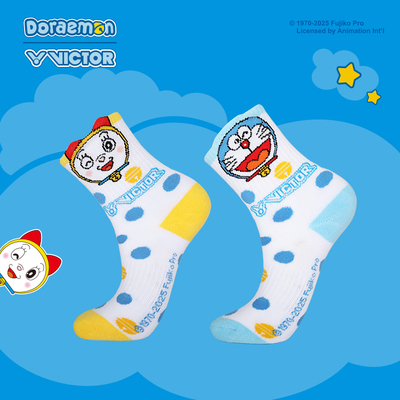 胜利羽毛球袜哆啦A梦联名底袜