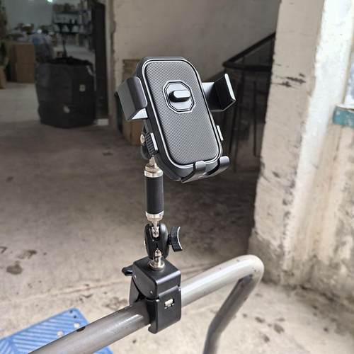 蟹钳手机夹货车卡车扶手固定车载手机架万向云台球头直播稳定支架