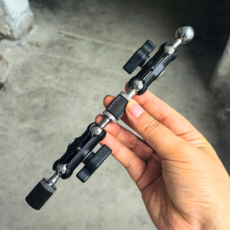 17mm球头铁豌豆转1/4云台直播悬臂三角支架替换万向转接车载配件