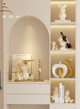 树脂奶油风酒柜电视柜样板间摆件