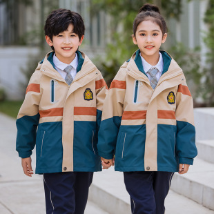 幼儿园园服春秋套装儿童运动会小一年级班服冲锋衣三件套校服