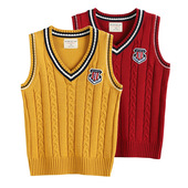 童装 中小童毛衣背心纯棉校服男女童针织背心儿童 2022春秋韩版