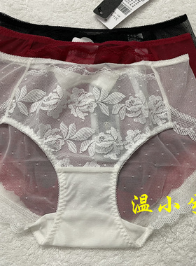 莎莲妮 SC20114 性感蕾丝舒适透气超薄中低腰平脚裤