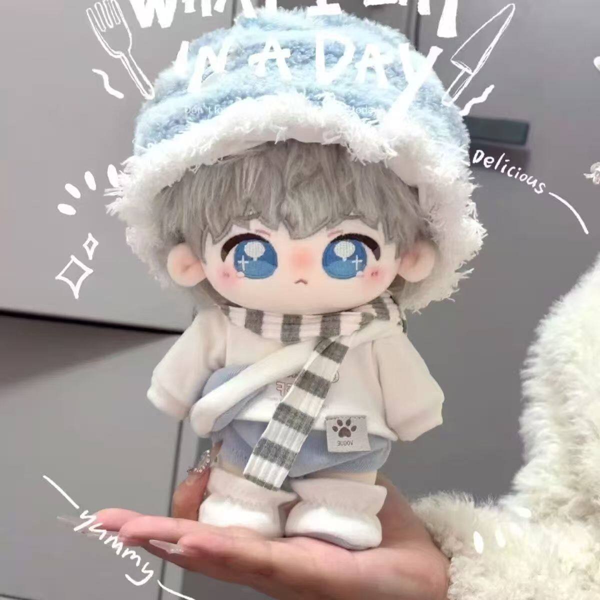 新款泡芙系列 10cm 20cm 棉花娃娃衣服 海星体娃衣可爱套装换装