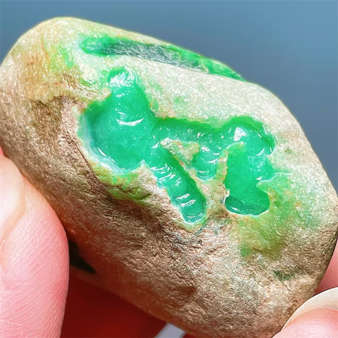 精品缅甸天然翡翠原石色料