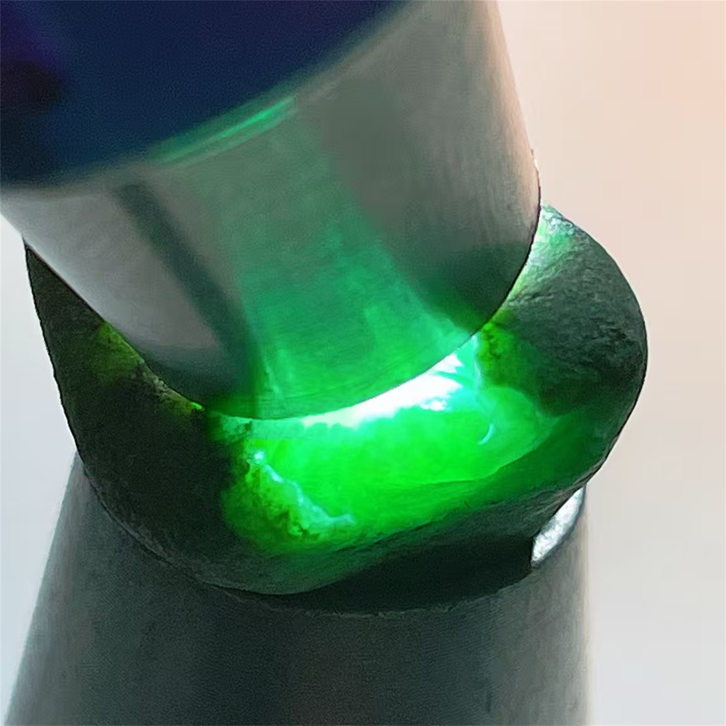 精品缅甸天然翡翠原石色料戒面料