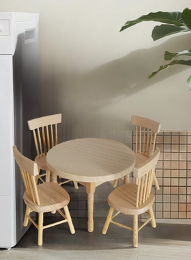 1:12娃娃屋dollhouse迷你木制小家具模型过家家玩具餐厅套件D444