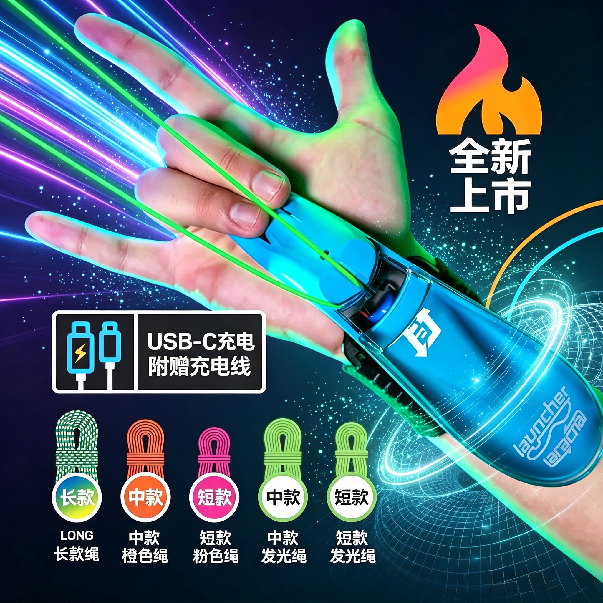 夜光自动回收飞绳蛛丝发射器