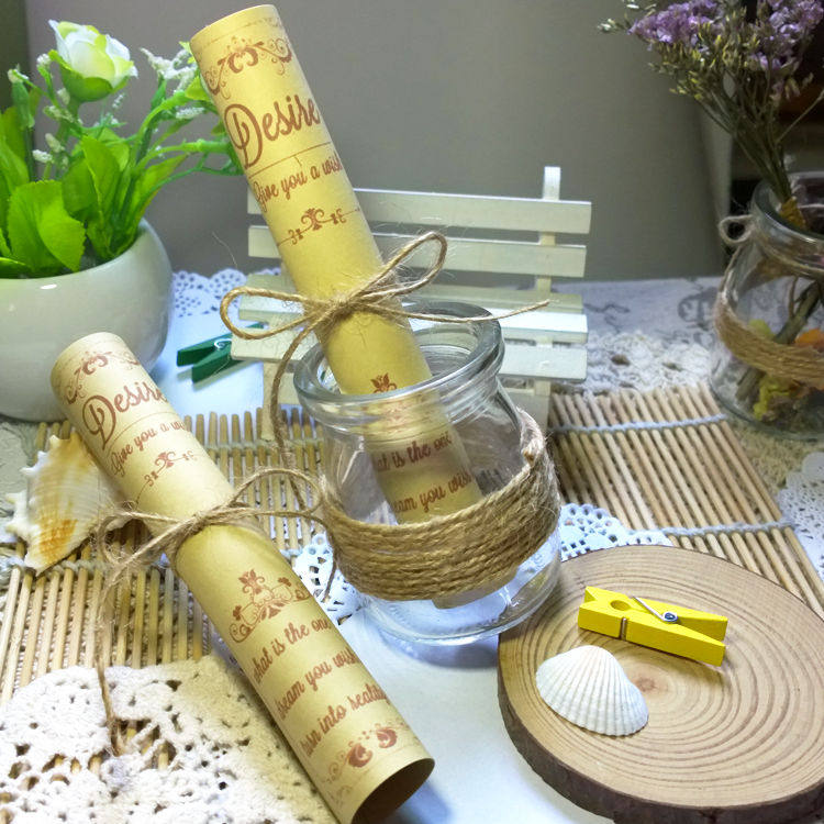 欧美许愿纸卷小纸条定制创意婚庆誓言册心愿纸卷圣诞祝福彩信纸卷在类目 家居饰品, 创意饰品, 幸运星/瓶中 - 来自Buy2taobao.com提供专业的淘宝代购服务